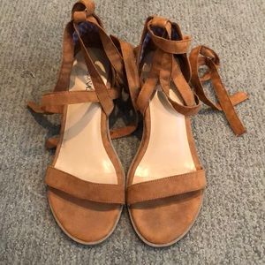 Merona ankle wrap block heels, size 7